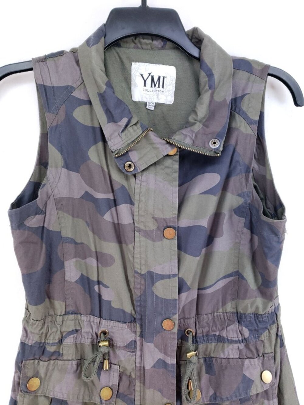 YMI Fashion Vest Women's Size Small Camouflage Snap Closed Jersey Lined - Picture 3 of 7